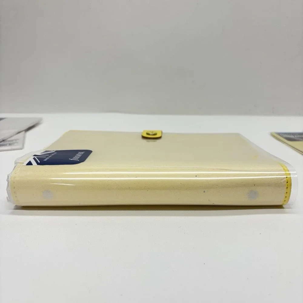 Filofax The Original A5 Leather Organiser Yellow Made in UK w/ Extras READ DESCR